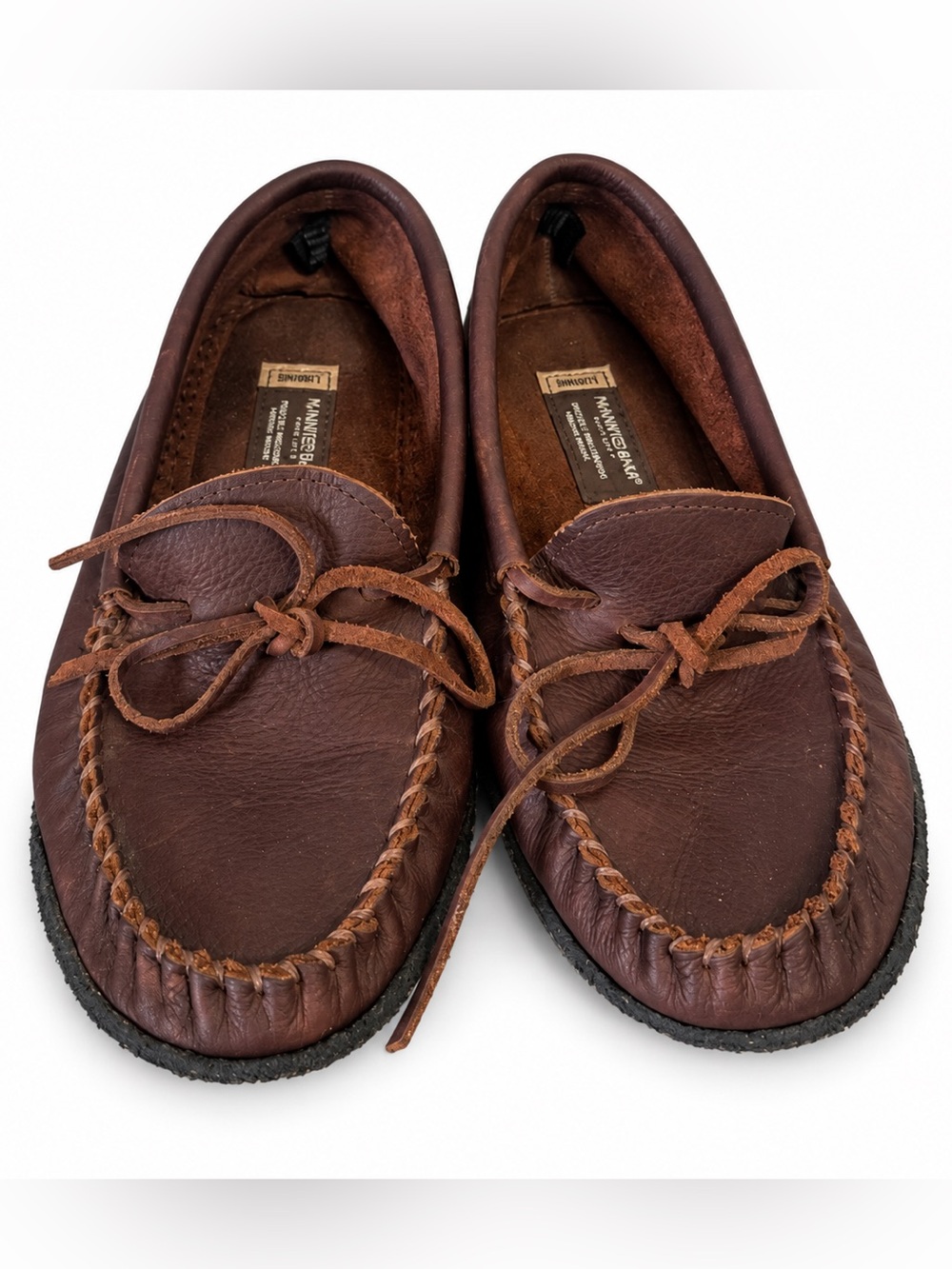 Manitobah Cottager Brown Leather Crepe Sole Moccasins Women’s 10 /Men’s 8 Unisex